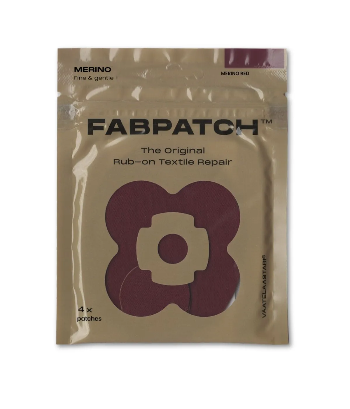 FabPatch Merino Red uldlapper 4-pak rød