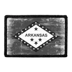 Pull Patch Arkansas State Flag patch sort-hvid velcro
