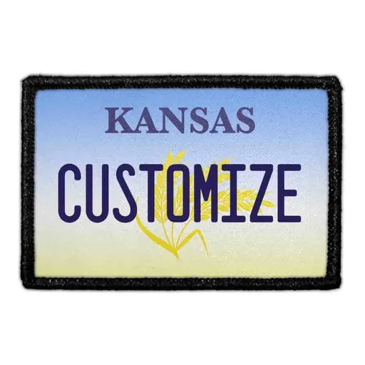 Pull Patch Kansas nummerplade patch med egen tekst