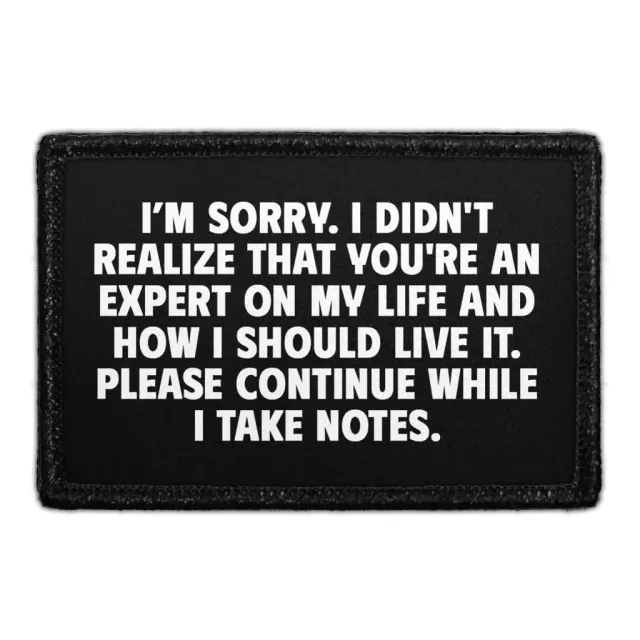 Pull Patch Sorry Expert citatpatch med velcro 76x51 mm