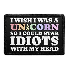 Pull Patch Unicorn Stab Idiots patch med velcro