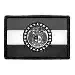 Pull Patch Missouri Flag patch sort-hvid velcro 76 mm