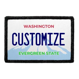 Pull Patch Washington nummerplade patch 76 mm egen tekst