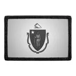 Pull Patch Massachusetts State Flag Black White patch