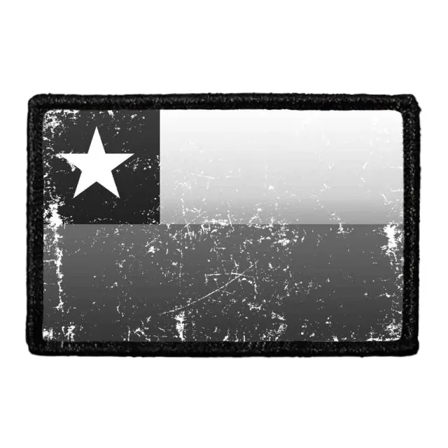 Pull Patch Chile Flag patch sort hvid vintage velcro