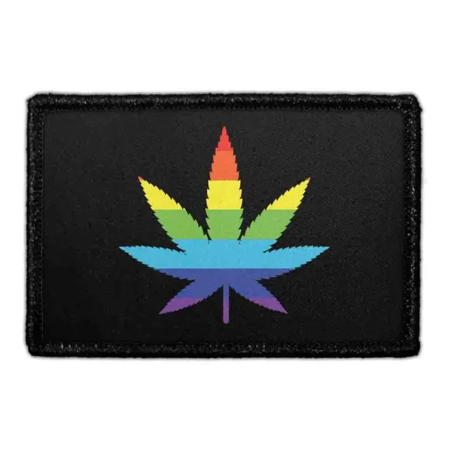 Pull Patch Pride Rainbow Pot Leaf patch regnbue