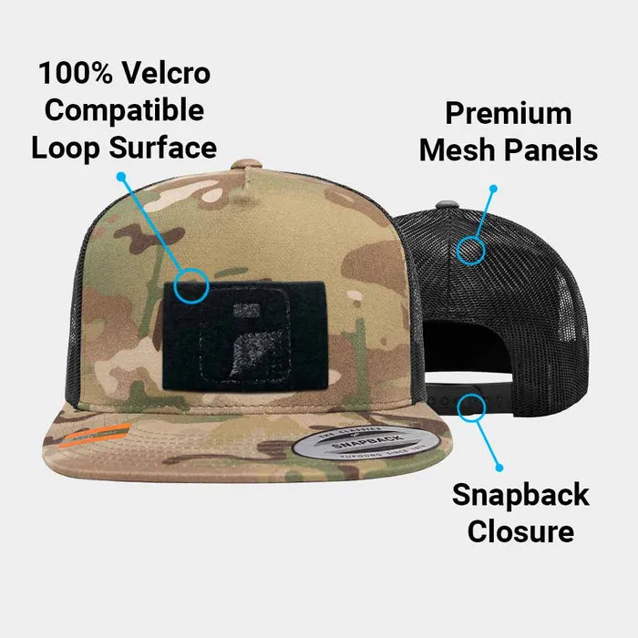 Pull Patch Multicam kasket Camo Sort snapback