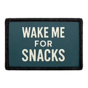 Pull Patch Wake Me For Snacks patch med velcro sjov tekst