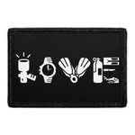 Pull Patch Scuba Diving Love patch velcro tekst