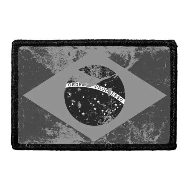 Pull Patch Brazil Flag patch sort-hvid vintage