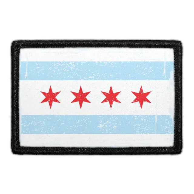 Pull Patch Chicago City Flag patch farve distressed velcro