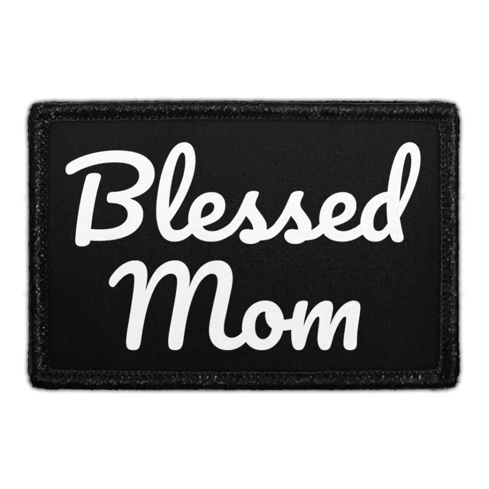 Pull Patch Blessed Mom patch med velcro gave