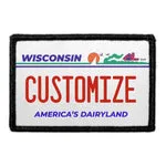 Pull Patch Wisconsin License Plate patch tilpasbar 1 stk