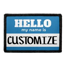 Pull Patch Hello My Name Is patch blå custom