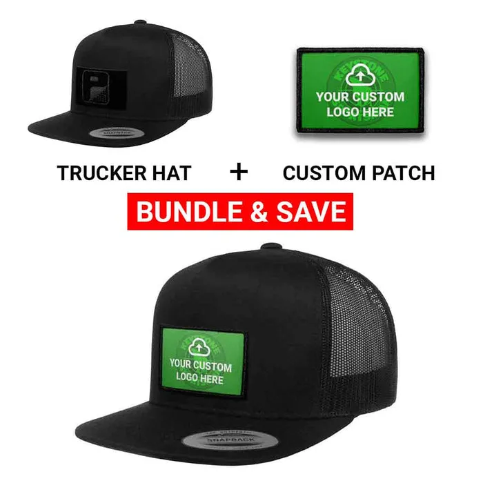 Pull Patch Custom Logo truckerkasket sort + patch
