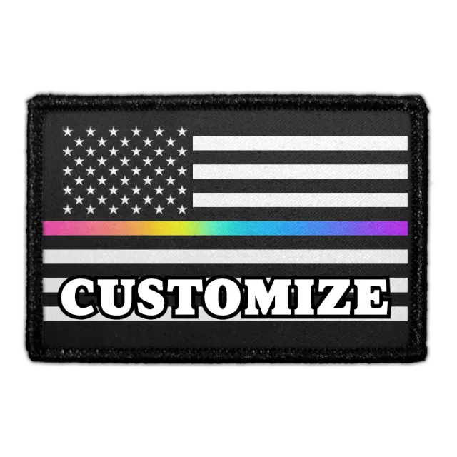 Pull Patch LGBTQ+ US Flag patch egen tekst velcro