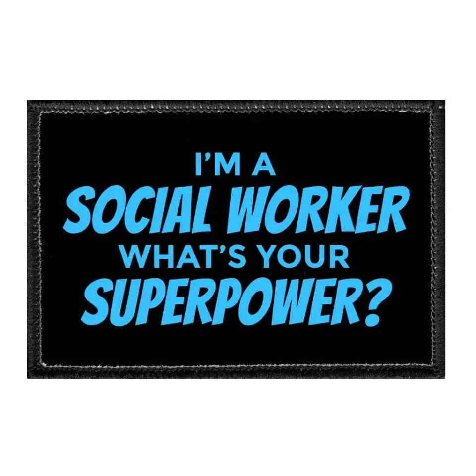Pull Patch I'm A Social Worker blå patch med velcro fag