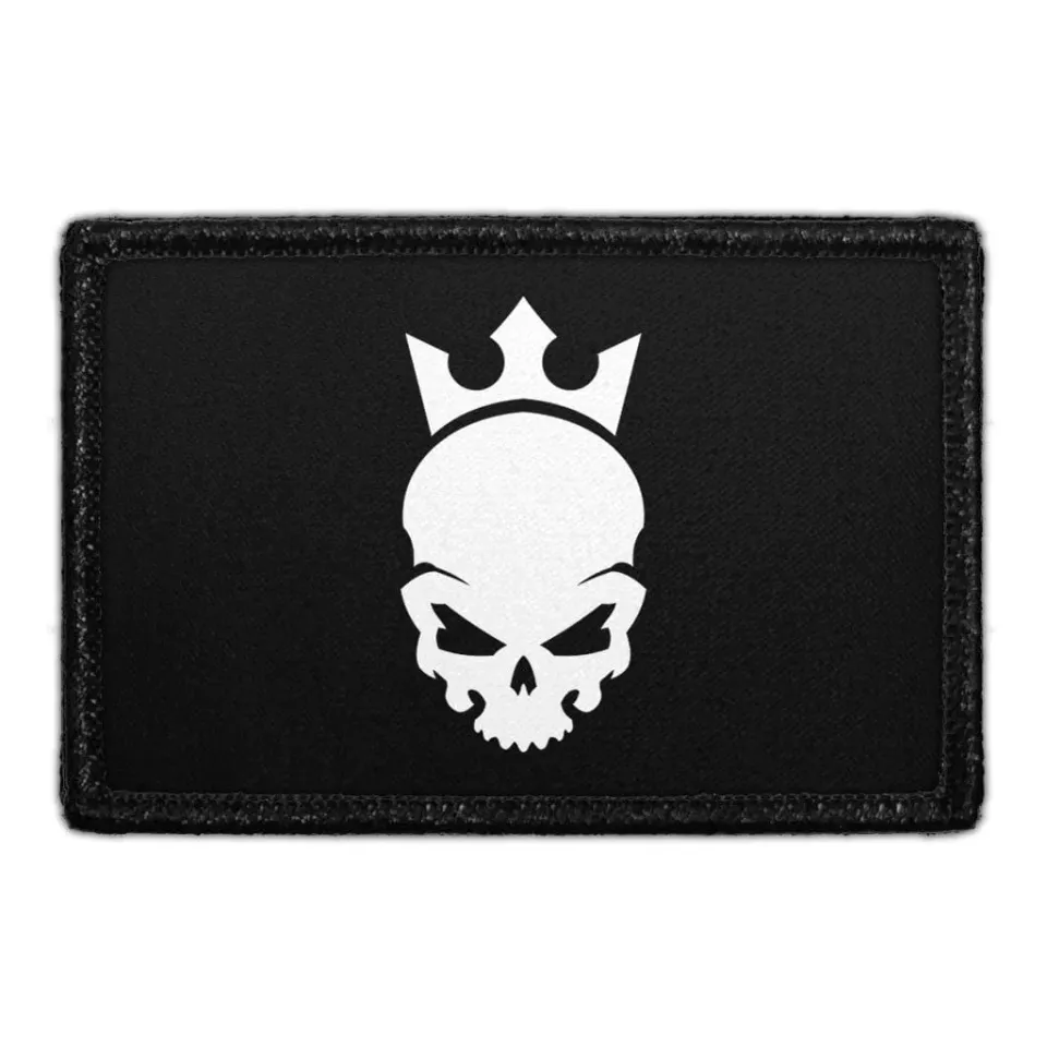 Pull Patch Skull With Crown patch med velcro – kranie med krone