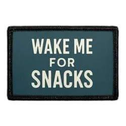 Pull Patch Wake Me For Snacks patch med velcro sjov tekst
