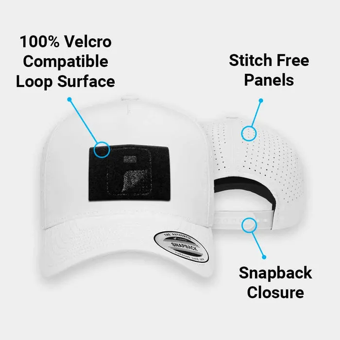Pull Patch Premium Snapback kasket perforeret hvid