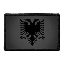 Pull Patch Albania Flag patch sort hvid