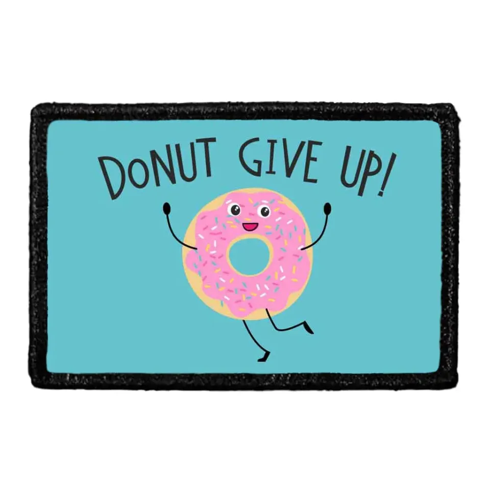 Pull Patch Donut Give Up velcro patch sjov