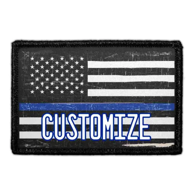 Pull Patch US Flag Thin Blue Line patch distressed