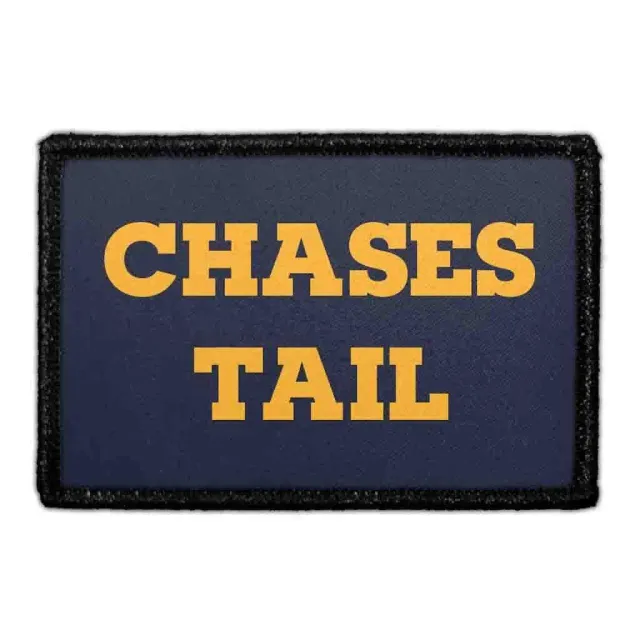 Pull Patch Chases Tail patch med velcro hund