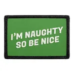 Pull Patch I'm Naughty So Be Nice patch grøn velcro