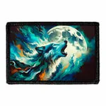 Pull Patch Aqua Noir Wolf Howling patch velcro ulv