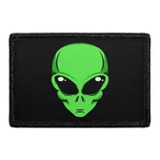 Pull Patch Alien Head patch med velcro – grøn