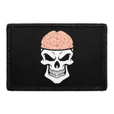 Pull Patch Skull With Brains patch med velcro – kranie med hjerne