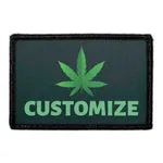 Pull Patch Weed Leaf custom patch velcro 76 mm