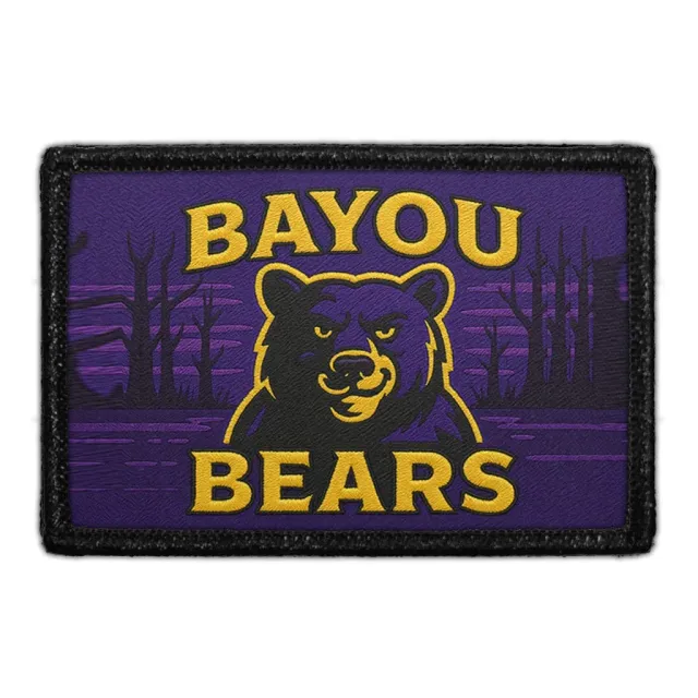 Pull Patch Bayou Bears patch med krog 7,6x5,1 cm