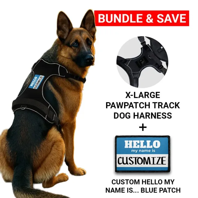Pull Patch PawPatch Track Hello My Name hundesele blå XL AirTag