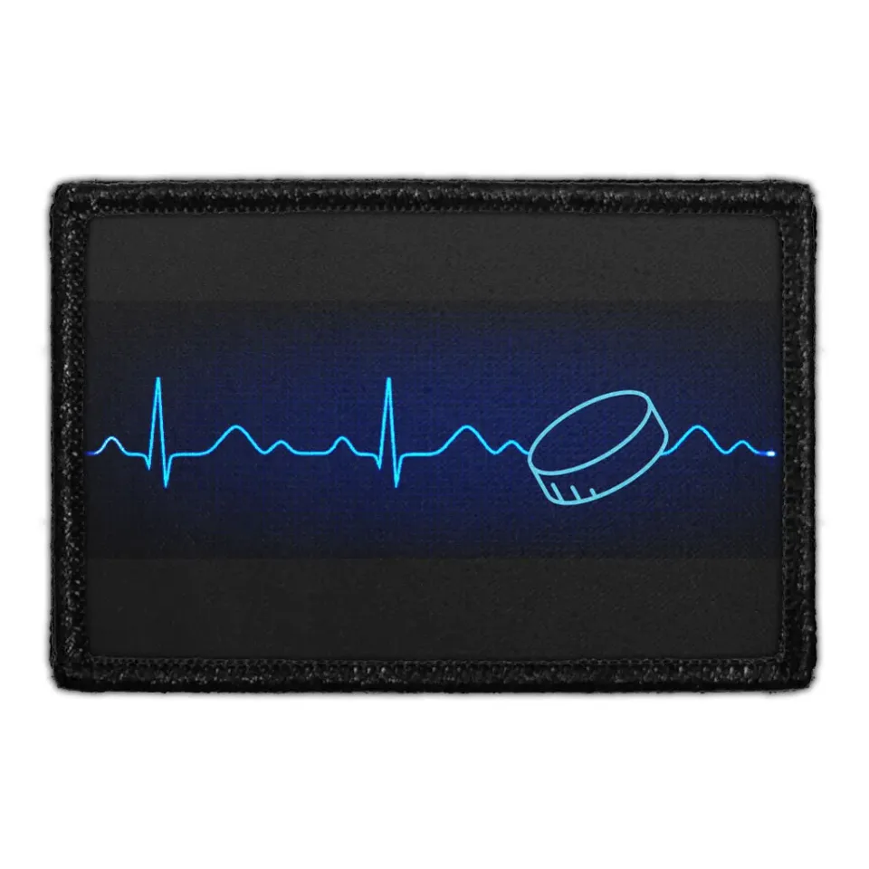 Pull Patch Hockey Heartbeat Blue patch 76x51 mm blå