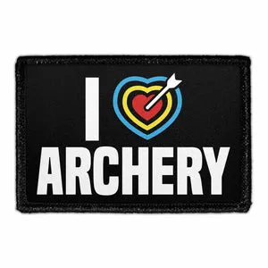 Pull Patch I Love Archery velcromærke bueskydning