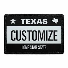 Pull Patch Texas License Plate patch personlig
