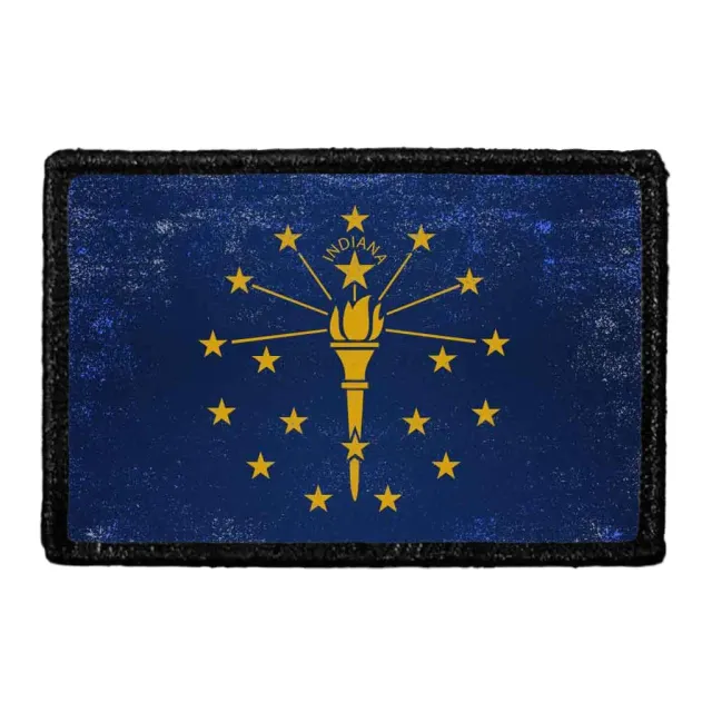 Pull Patch Indiana State Flag patch farve distressed