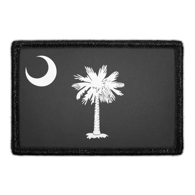 Pull Patch South Carolina State Flag patch sort-hvid