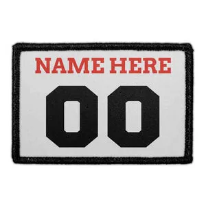 Pull Patch Customizable Jersey Silver Black Red patch 76mm