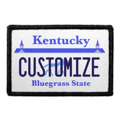 Pull Patch Kentucky License Plate patch personlig