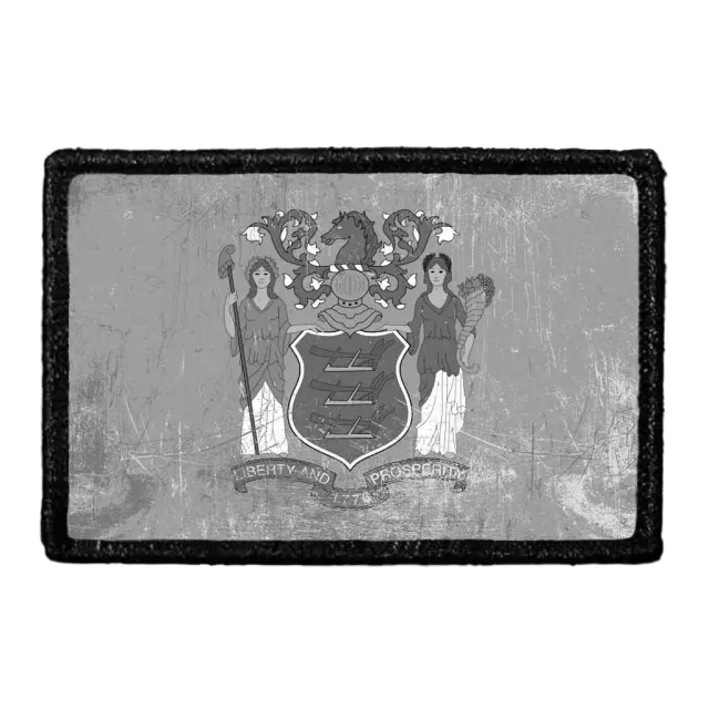 Pull Patch New Jersey State Flag patch sort-hvid distressed