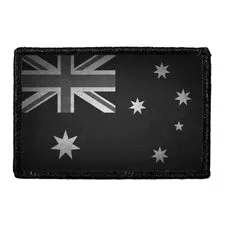 Pull Patch Australia Flag patch sort hvid distressed