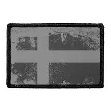 Pull Patch Sweden Flag patch sort-hvid distressed