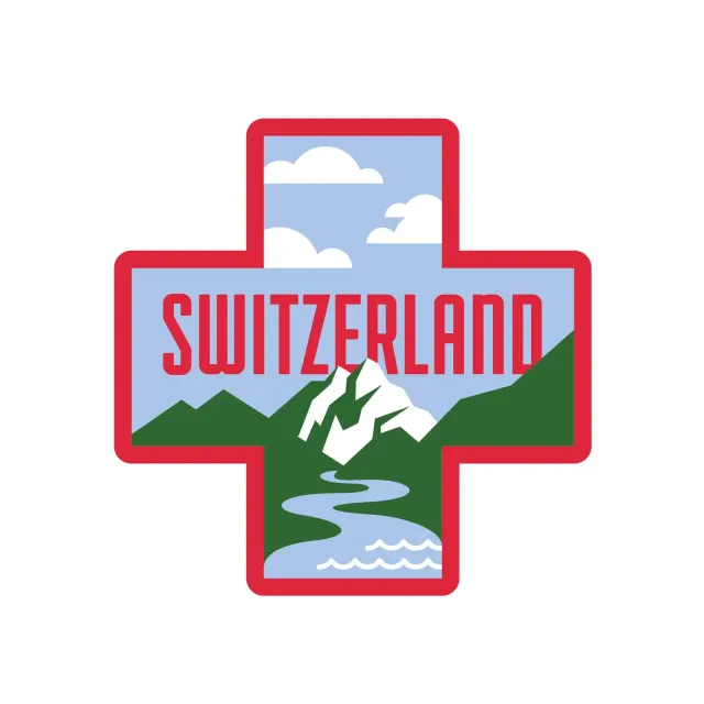 Vagabond Heart Switzerland klistermærke 70x70 mm