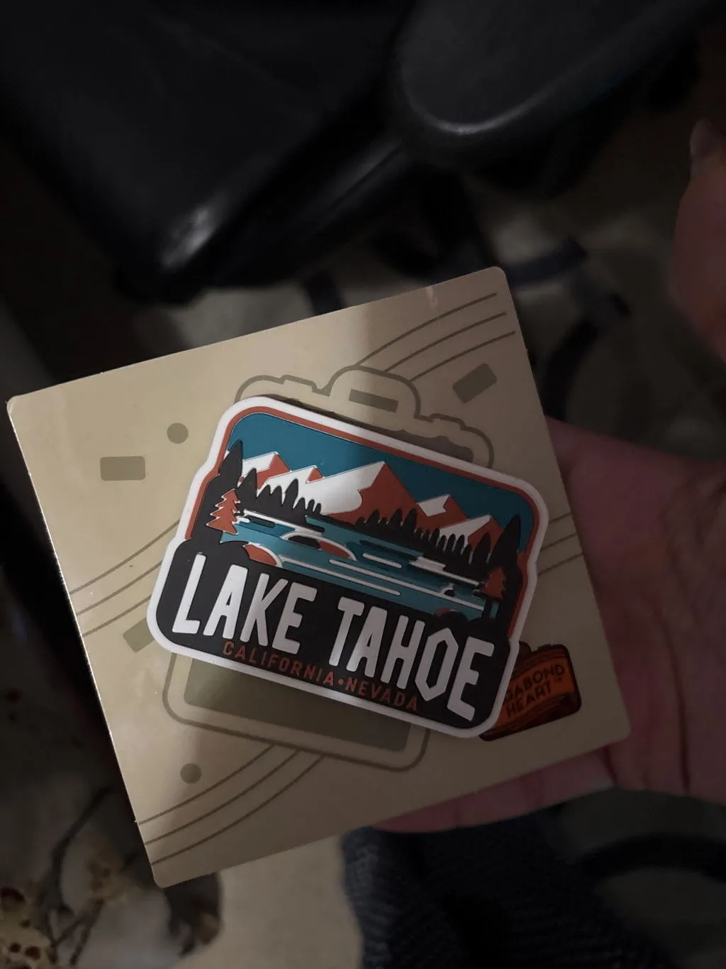 Vagabond Heart Lake Tahoe magnet 3D gummi