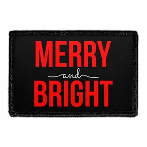 Pull Patch Merry and Bright patch 76x51 mm juletekst