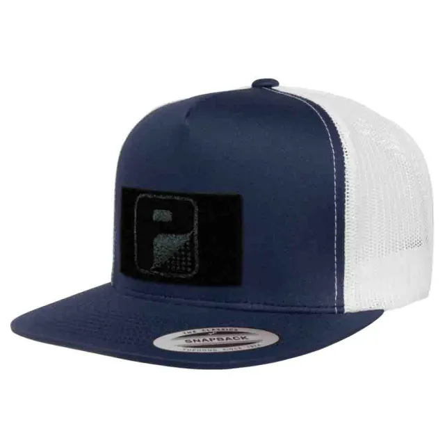 Pull Patch Trucker Flat Bill snapback kasket navy hvid