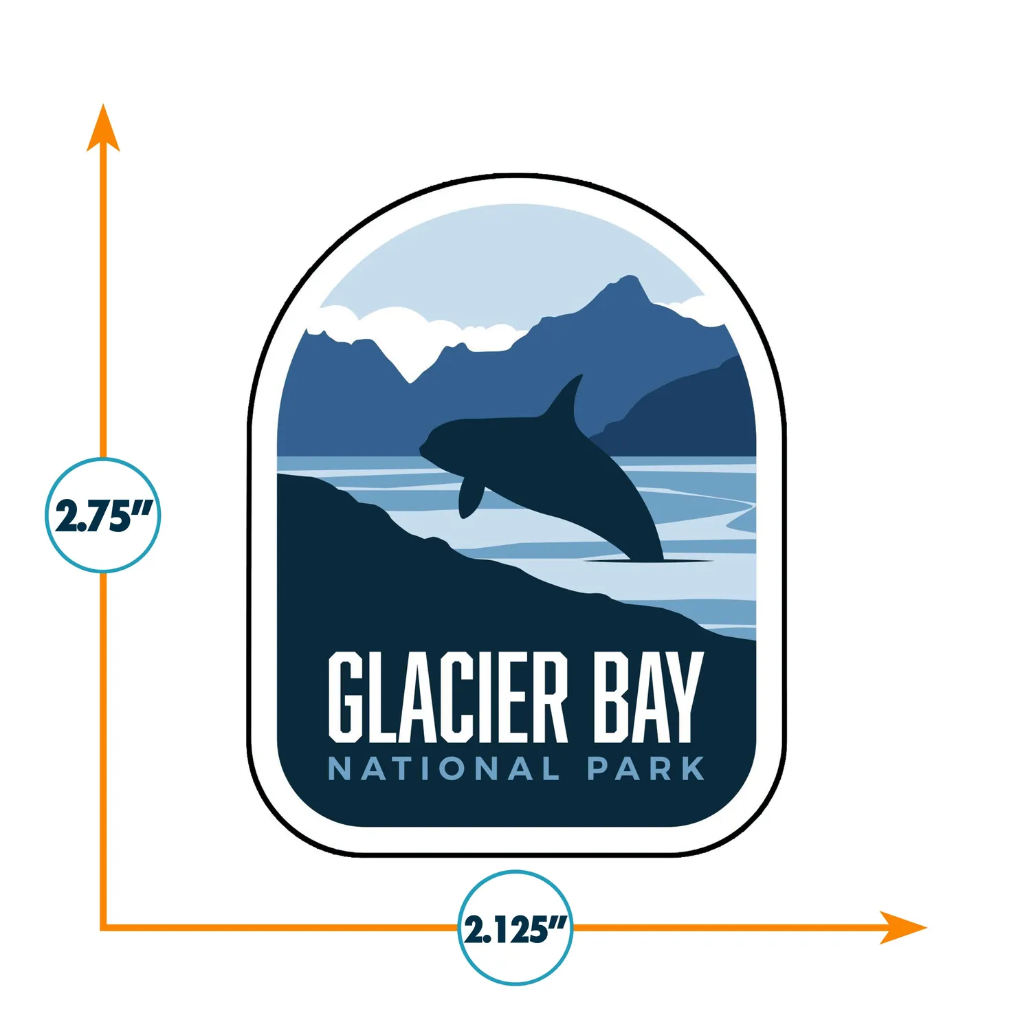 Vagabond Heart Glacier Bay National Park strygemærke 70x54 mm broderet